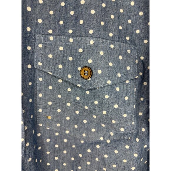 BONGO NEW Roll Tab Slv Blouse Juniors 3X Front Tie Lace Polka Dot Peasant - Picture 4 of 7